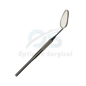 Dental Mouth Mirror – Angled Head with Knurled Stainless Steel Handle