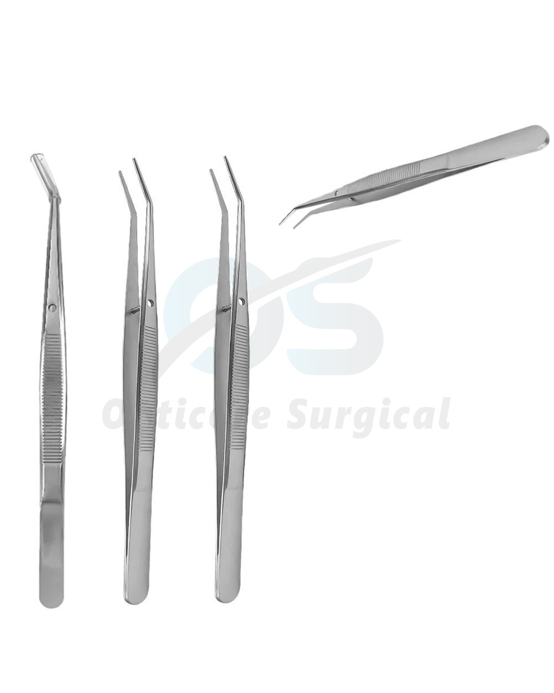 Dental Surgical Locking Tweezers – Angled Fine Tip Stainless Steel (2)